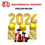 Bộ Bong Bóng Trang Trí Tốt Nghiệp Màu Kim Tuyến Vàng LTN14