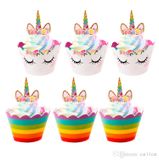 Ly và Tem cắm bánh cupcake Unicorn topper upkp34