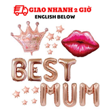 Bộ bong bóng trang trí ngày của Mẹ Best Mum màu hồng mfd08