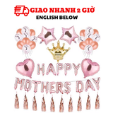 Bộ bong bóng trang trí ngày Mothers Day màu hồng mfd09