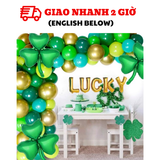 Bộ Bóng Chữ LUCKY, Bóng Cao Su Trang Trí Lễ Hội Patrick's Day Màu Xanh Lá - LUCKY Letter Balloons and Green Balloons For Patrick's Day Decorations PTD28