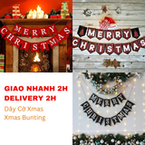 Bộ Dây Cờ Noel Trang Trí Tiệc Nhiều Mẫu - Merry Christmas Bunting DCXM10
