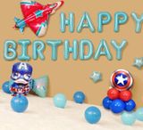 Set Combo Captain America theme Birthday Balloons bate27
