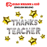 Bộ bong bóng trang trí ngày Nhà giáo Việt Nam 20-11 màu vàng bạc ngvn06