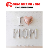Bộ bong bóng trang trí I Love Mom ngày của mẹ màu bạc mfd15