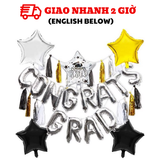 Bộ bong bóng trang trí ngày lễ tốt nghiệp màu bạc ltn27