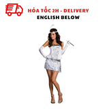 Bộ Trang phục Hóa Trang Flapper Màu Trắng Bạc Cho Quý Cô - Silver And White Flapper Costume Dress For Ladies TPHT15