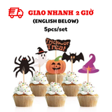 Tem cắm bánh chủ đề Halloween - Cupcake topper bbhl11