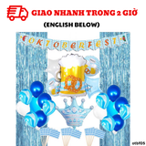 Bộ Bóng Trang Trí Tiệc Oktoberfest Màu Xanh - Blue Oktoberfest Foil Balloon Combo OTBF05