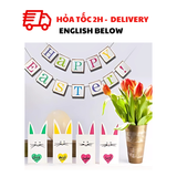 Dây Cờ Happy Easter Nhiều Màu Trang Trí Lễ Phục Sinh - Multicolor Happy Easter Buntings For Easter Decorations LPS06