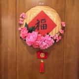 1 mẹt hoa đào trang trí tết - Flat bamboo for tet pktet53