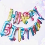 Bộ chữ HPBD cầu vồng birthday balloon set dcnl 17