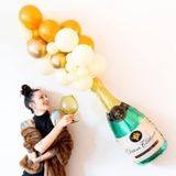 Bộ bóng trang trí hình ly vầ chai màu vàng và trắng snnl32