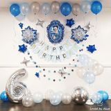 Bộ Bóng Trang Trí Sinh Nhật Elsa Màu Xanh Bạc - Blue Silver Elsa Foil Balloon Combo SEC08