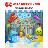 Bộ bong bóng trang trí sinh nhật biển xanh tcl18