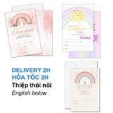Thiệp Mời Sinh Nhật Cầu Vồng - Rainbow Birthday Invitation Card UPKP55