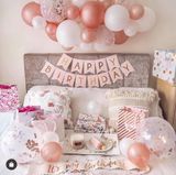 Bộ bong bóng trang trí tiệc sinh nhật màu Rosegold snnl42