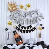 Bộ bong bóng trang trí tiệc sinh nhật màu bạc snnl07