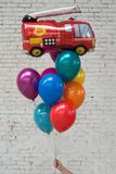 Bộ bóng bay xe cứu hỏa helium balloon set hlk68