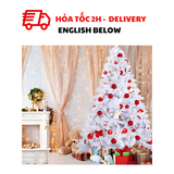 Bộ Trang Trí Cây Thông Giáng Sinh Màu Trắng Đỏ - White And Red Christmas Tree Combo For Decorations CTNE06