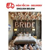 Bộ Bóng Chữ Bride, Bóng Hình Trái Tim Và Bóng Cao Su Màu Rose Gold Trang Trí Tiệc Chia Tay Độc Thân - Bachelorette Party Decorations Rose Gold Bride Letter, Heart Shaped and Latex Balloons CTDT21