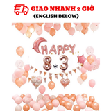Bộ Bóng HAPPY 8-3 Trang Trí Ngày Quốc Tế Phụ Nữ 8/3 Màu Rose Gold - Balloon Set for Womens Day Decorations WMD05