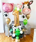 Bộ Bóng Bay Bò Sữa Và Heo Cho Bé - Cow And Pig Helium Balloon Combo HLK33
