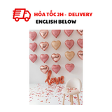 Bộ Bóng Chữ Love và Trái Tim Màu Rose Gold Trang Trí Valentine - Rose Gold Love And Heart Balloon Set For Valentine VLT65