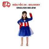 Bộ Đầm Hóa Trang Marvel Captain America Cho Bé Gái - Marvel Captain America Dress, Cosplay Costume For Girls TPHT59