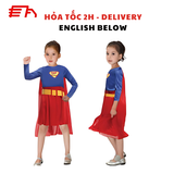 Bộ Trang Phục Hóa Trang Siêu Nhân Nữ Cho Bé Gái - Supergirl Cosplay Costume For Girls TPHT27