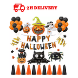 Combo balloon decorate for Halloween black orange color bbhe03