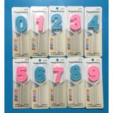 Nến số hồng - Number birthday candles pink 02
