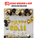 Bộ bóng trang trí ngày Nhà giáo Việt Nam 20-11 màu vàng đen ngvn14