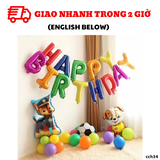 Bộ Bóng Sinh Nhật Nhiều Màu Hình Chó Cứu Hộ Happy Birthday Paw Patrol Set CCH34