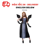 Bộ Trang Phục Hóa Trang Nữ Ma Cà Rồng, Công Chúa Của Bóng Tối Cho Tiệc Halloween - Adult Vampire Costume For Women, Modern Gothic Female Vampire, Princess of Darkness Halloween Costume TPHT25