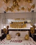 Bộ bong bóng trang trí sinh nhật màu vàng gold snnl55