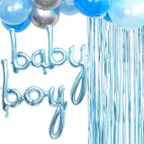 Light Blue Sparkling Foil Curtain snne72