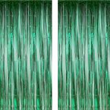 Green Sparkling Foil Curtain snne73