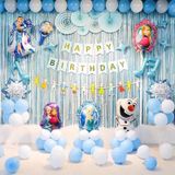 Bộ Bóng Trang Trí Sinh Nhật Elsa Màu Xanh Và Trắng - Blue And White Elsa Foil Balloon Combo SEC07
