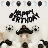 Bộ bong bóng trang trí tiệc sinh nhật màu trắng đen snnl11