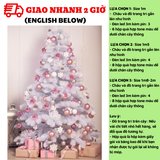 Bộ cây thông Noel màu trắng và phụ kiện trang trí cây thông ctne22