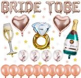 Bộ Bóng Chữ Bride To Be Màu Rose Gold, Bóng Chai Ly và Bóng Nhẫn Trang Trí Tiệc Chia Tay Độc Thân - Rose Gold Bride To Be Letter Balloons, Champagne Botte, Glass and Ring Balloons for Bachelorette Parties, Bridal Showers CTDT14