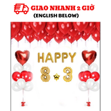 Bộ Bóng HAPPY 8-3 Trang Trí Ngày Quốc Tế Phụ Nữ 8/3 Màu Đỏ Vàng - Gold and Red Balloon Set For Women's Day Decorations WMD06