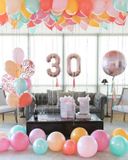 Bộ bong bóng trang trí sinh nhật nhiều màu Pastel snnl56