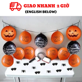 Bộ bóng trang trí Halloween màu cam đen bbhl27