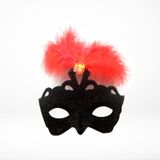 Mặt Nạ Đen Gắn Lông Vũ