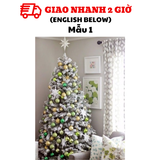 Bộ cây thông Noel phủ tuyết kèm phụ kiện trang trí cây thông ctne12