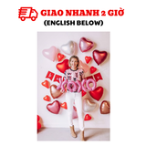 Bộ Bóng Chữ XOXO và Dây Cờ BE MINE Trang Trí Valentine - XOXO Balloons and BE MINE Bunting Set For Valentines Day Decorations VLT27