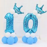 Combo Crown Blue Number Balloons 70cm bse18