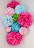 Bộ hoa giấy trang trí pompom set htc12